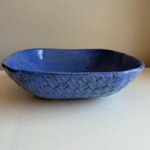 NEW Handmade Pottery Bowl in Rich Purple Blue